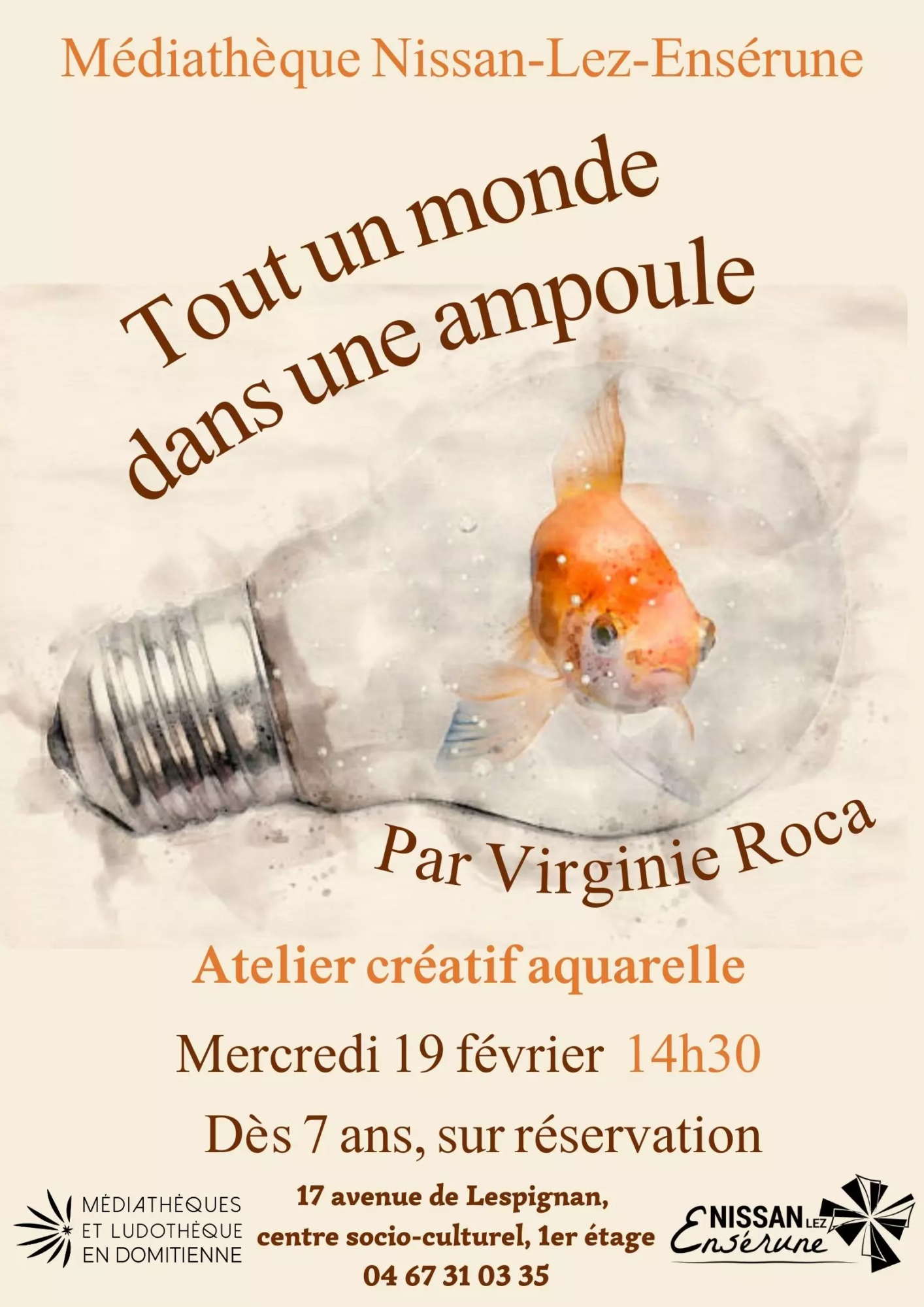 Atelier créatif aquarelle avec Virginie Roca « Tout un monde dans une ampoule »