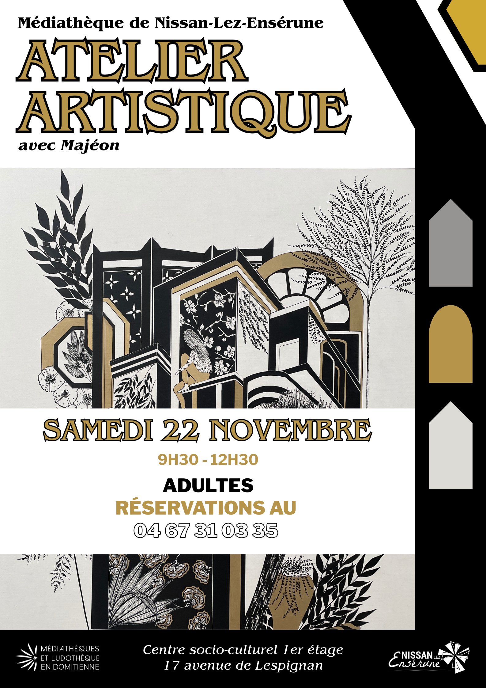 Atelier de pratique artistique avec l’artiste Majéon: Tracer, découper, révéler