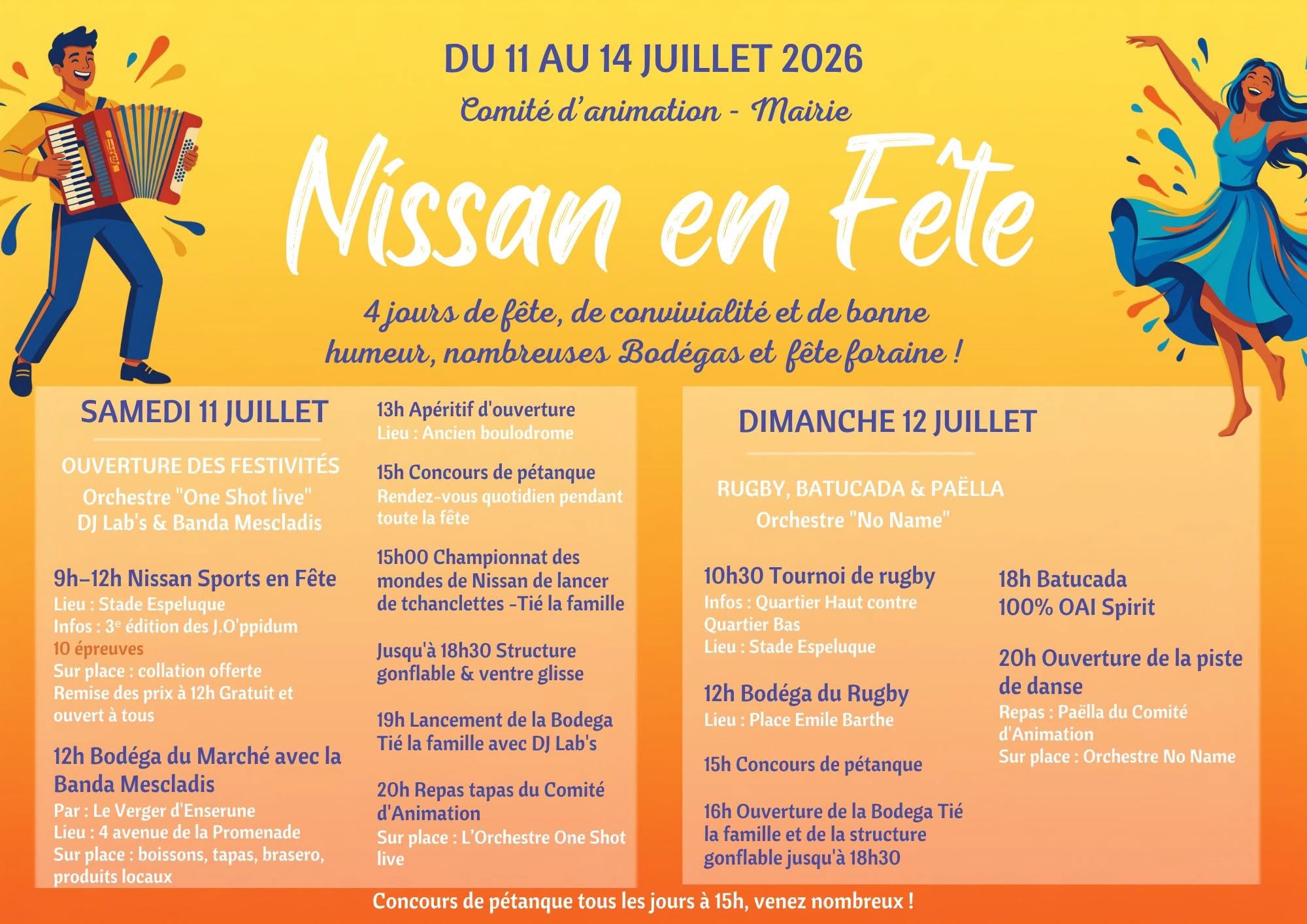 Nissan en fête — planning 1