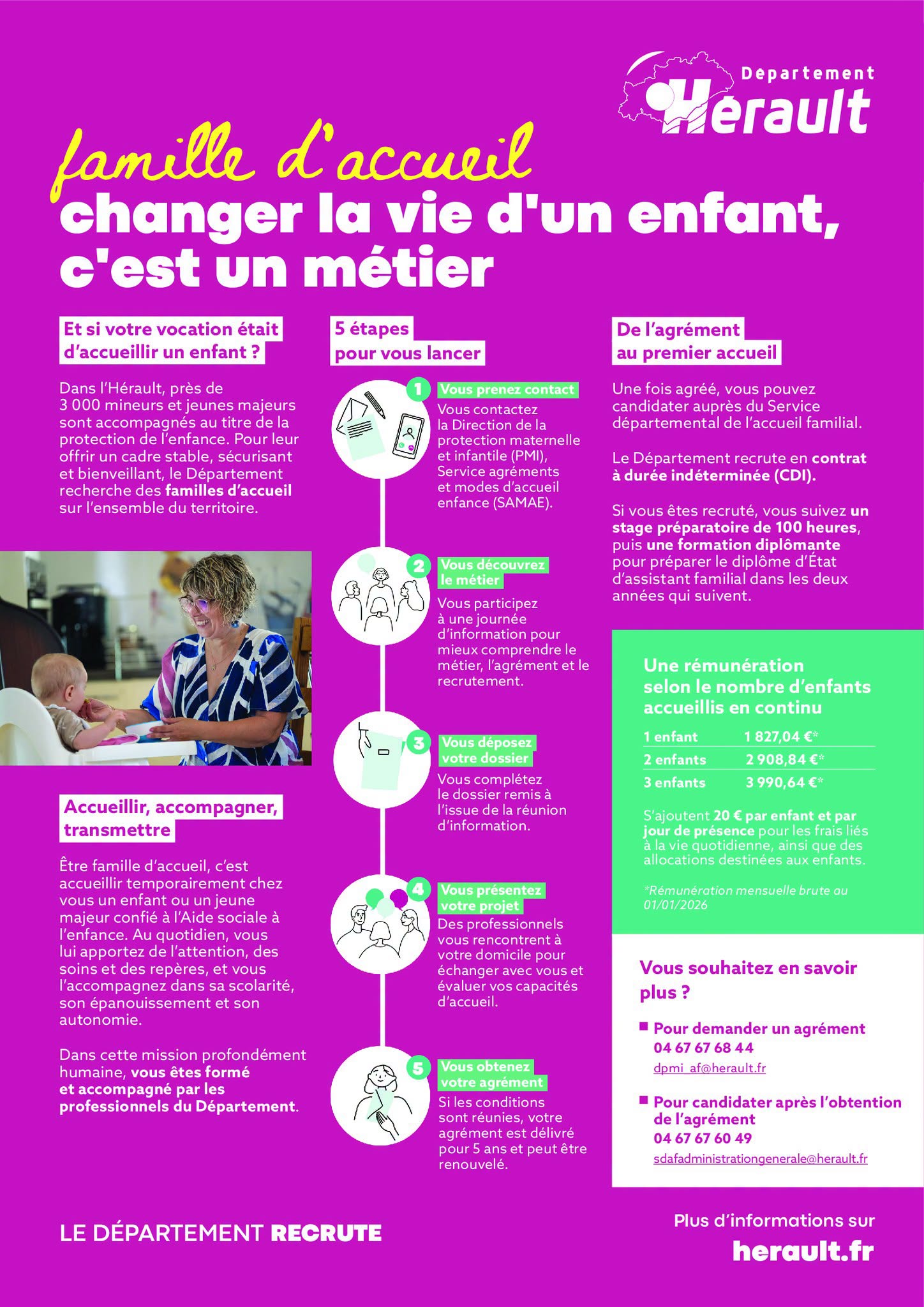 Le Département recrute : devenez famille d'accueil